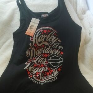 Harley-Davidson Black and Red Graphic Tank